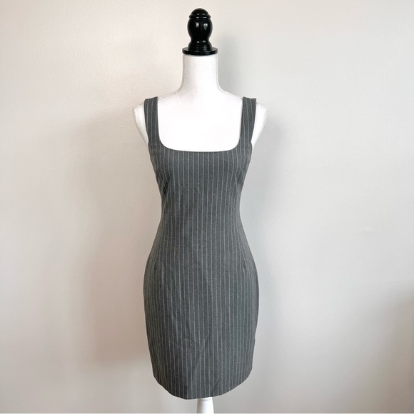 L’Agence Sloan Grey Pinstripe Sleeveless Mini Dress - Picture 1 of 13